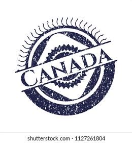 Blue Canada Rubber Seal Grunge Texture Stock Vector Royalty Free