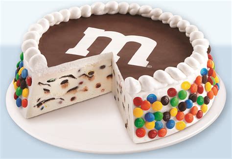 You Can Get Mandms Ice Cream Cake Complete With A Layer Of Mini Mandms