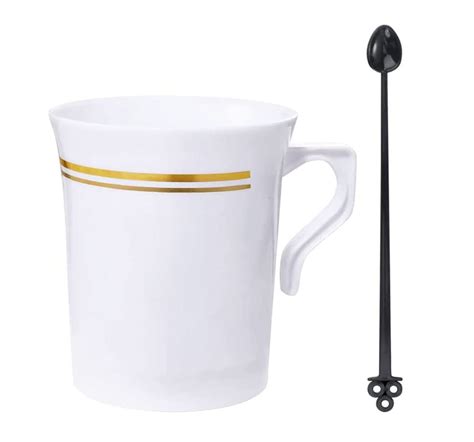 Buy Nervure 60 Pack White Plastic Coffee Mugs With 60 PCS Black Coffee