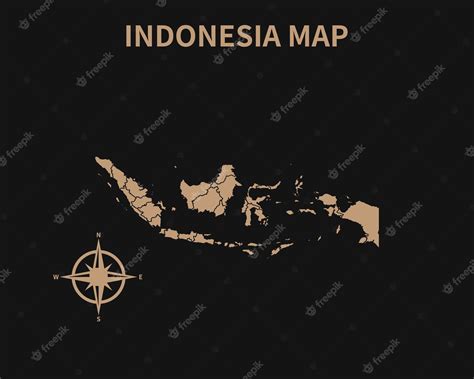 Premium Vector Detailed Old Vintage Map Of Indonesia With Compass And