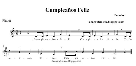 Cumpleaños Feliz Partitura Para Flauta Eduplaneta Musical