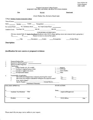 Fillable Online Nvcc Form Vccs Fax Email Print Pdffiller