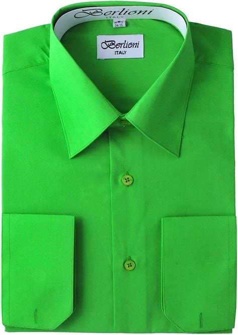 Amazon King Formal Wear Camisa De Vestir Verde Manzana Con Botones