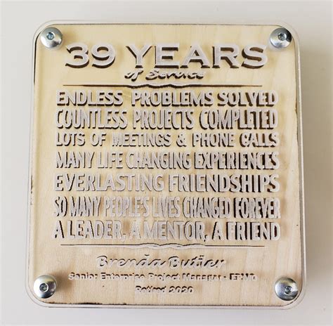 Retirement Plaque Acrylic And Wood Asas Laser Creations