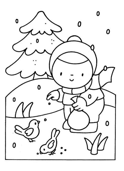 Kleurplaat Vogels In De Winter Coloring Pages Winter Crafts Winter