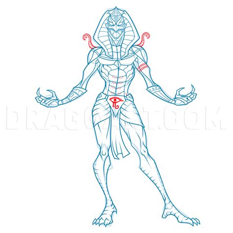How To Draw Ra The Egyptian Sun God Step By Step Drawing Guide By