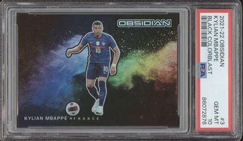 Kylian Mbappe 2021 Obsidian 3 Black Color Blast SSP Price Guide