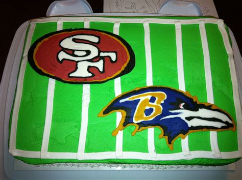 Super Bowl Cake 49ers Ravens Superbowl Cake Cake Creations Cake