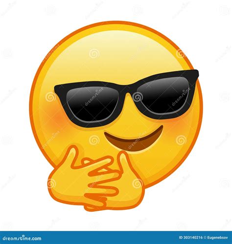 Hugs Emoji With Sunglasses Large Size Of Yellow Emoji Smile Stock Vector Illustration Of