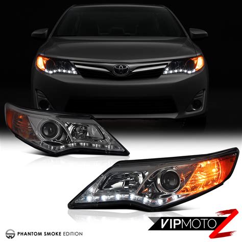 Smoked Lens 2012 2014 Toyota Camry Front Led Drl Projector Headlights