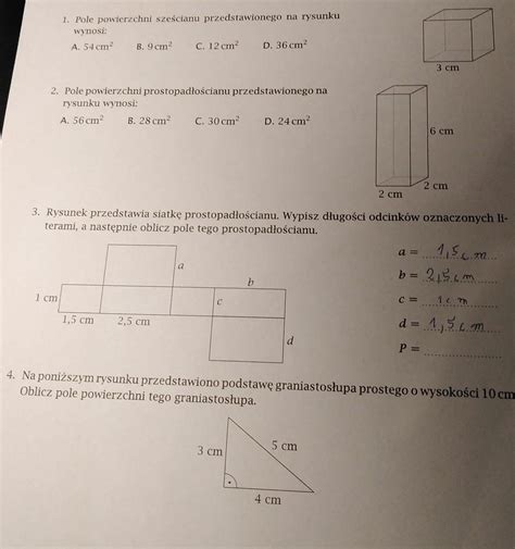 Pole Powierzchni Sze Cianu Przedstawionego Na Rysunku Wynosi Mo Na