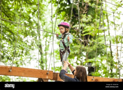 Children In A Adventure Playground Stock Photo Alamy