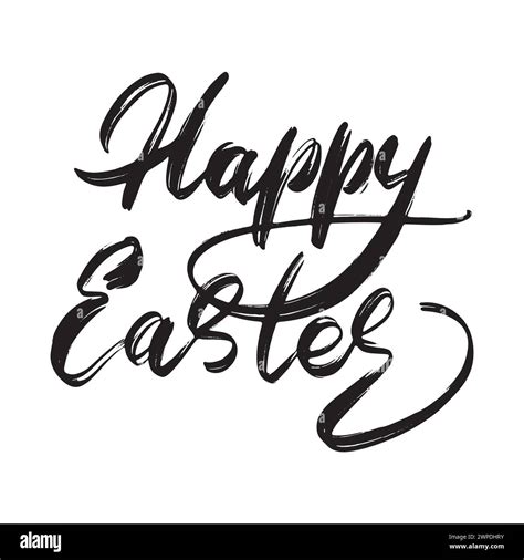 Happy Easter Hand Drawn Lettering Design Easter Greeting Card