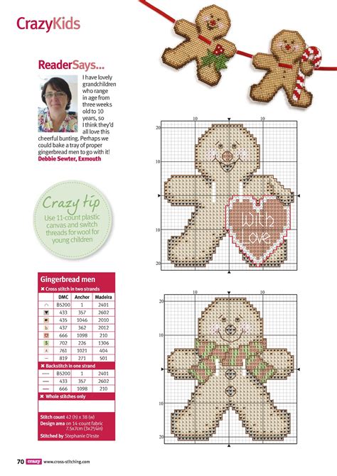 Gingerbread Men TWO Xmas Cross Stitch Cross Stitch Christmas