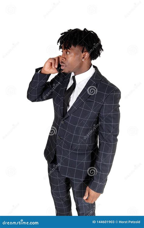 African American Business Man Talking On The Cell Phone Stock Image