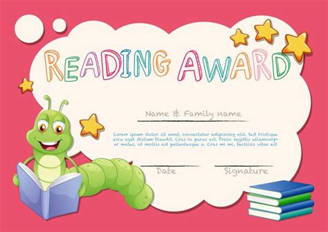 Certificate Template For Reading Award 373467 Vector Art At Vecteezy