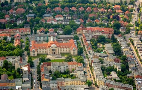 Schwerin von oben Gebäudekomplex des Landgericht Schwerin