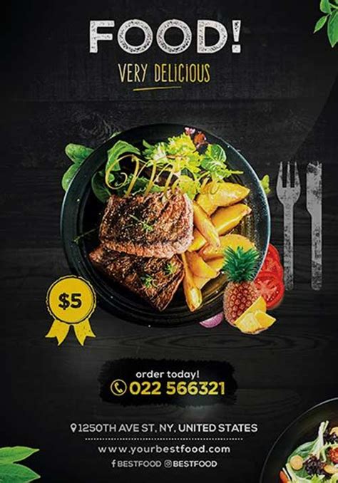 Modern Food Flyer Template Restaurant Flyer Ffflyer