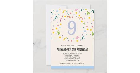Color Party Invitations Confetti Kids Primary Zazzle