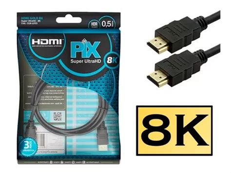 Cabo Hdmi 2 1 8k Super Ultrahd Gold Hdr 3d 19 Pinos 50 Cm MercadoLivre