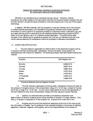 Fillable Online Epa Method 6500 Dissolved Inorganic Anions In Aqueous