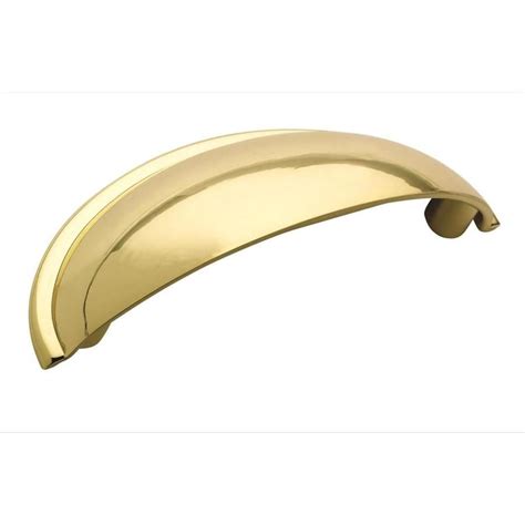 Amerock Cup Pulls 2 1 2 In Center To Center Polished Brass Oval Cup Cabinet Pull At