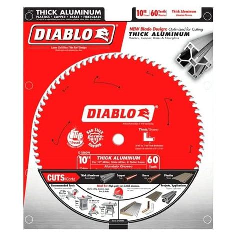 Diablo D1060n 10 In X 60 Tooth Thick Aluminum Cutting Saw Blade