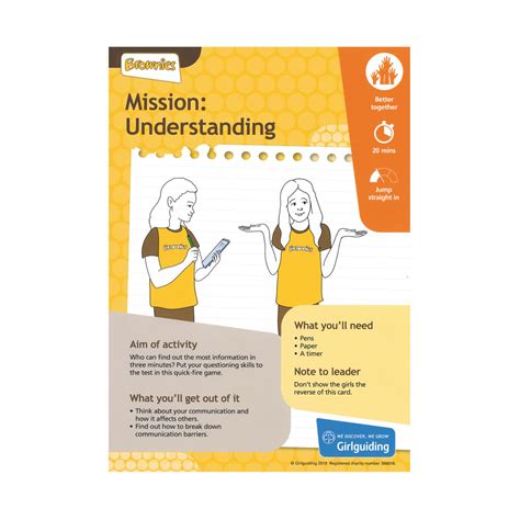 Brownies Unit Meeting Activity Pack 6 Mission Understanding