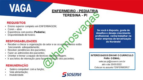 Enfermeiro Teresina PI 01 Vaga S Themos Vagas Empregos E