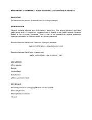 Experiment Chm Lab Report Pdf Experiment Determination Of