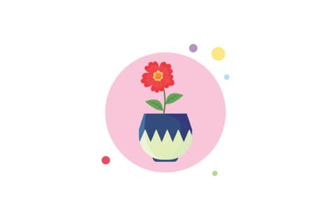 Spring Flower Pot 7 Circle Bubble Icon Graphic By Raysaozora · Creative