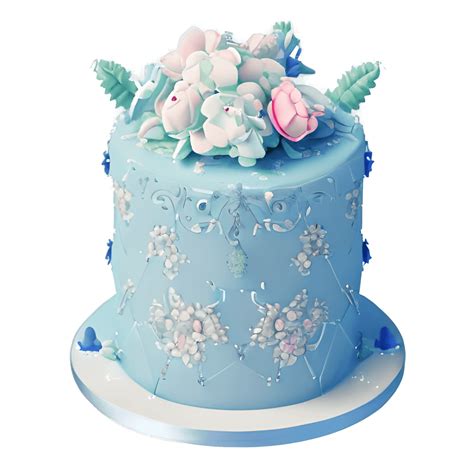 3d Pale Blue Three Tier Wedding Cake With Sparkles Creative Fabrica