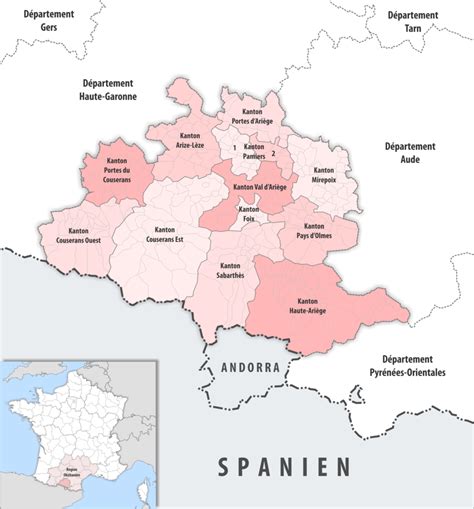 Carte des cantons du département de l Ariège