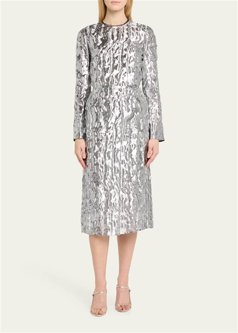 Jason Wu Collection Metallic Cloque Jacquard Midi Skirt Bergdorf Goodman