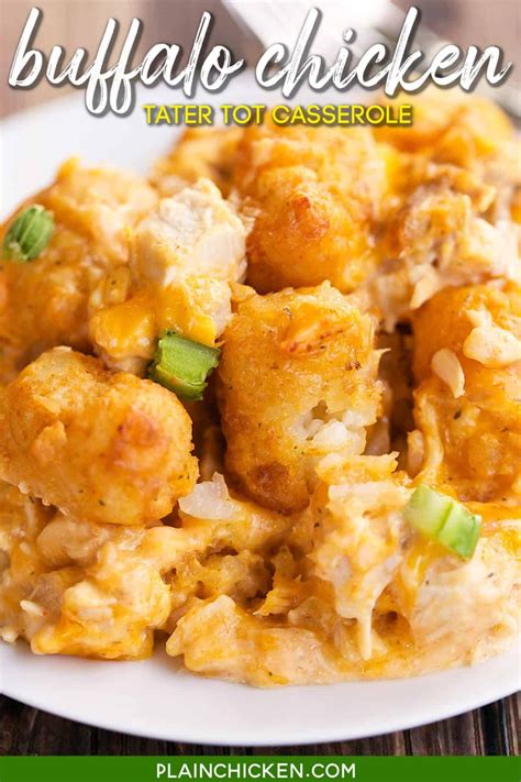 Buffalo Chicken Tater Tot Casserole So Good Great Casserole For A