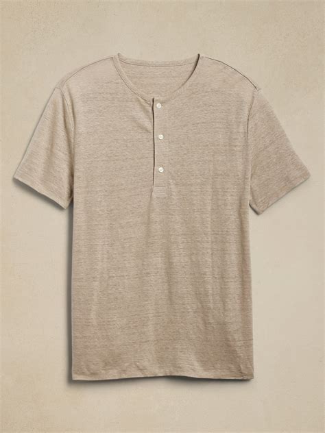 Linen Henley T Shirt Banana Republic