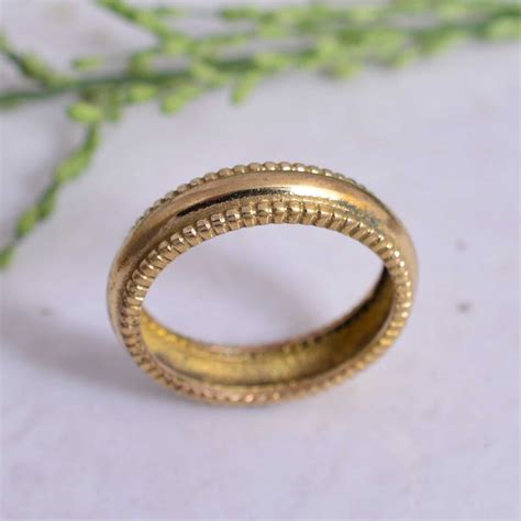 Statement Gold Brass Ring Boho Ring 14k Gold Plated Brass Etsy