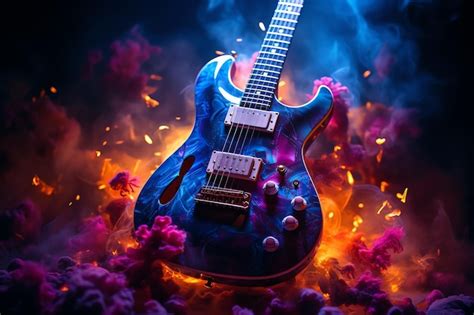 Premium AI Image | Colorful electric guitar