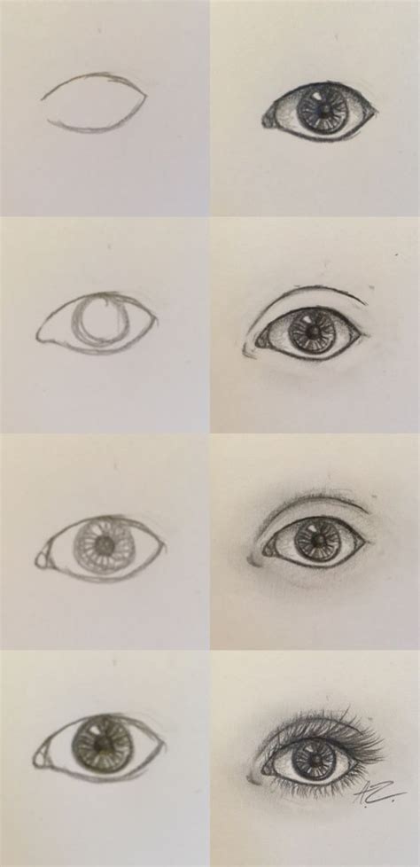 Step By Step Drawing Easy Eyes - Rectangle Circle