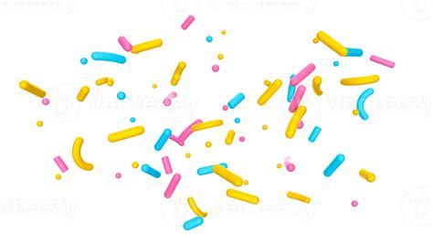 Colorful Sprinkle Falling 3d Illustration 23204679 Png