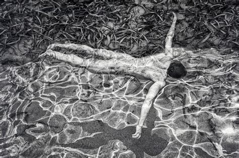 Benno Thoma Swimming Sensual Nude Male Relaxes In The Water On A