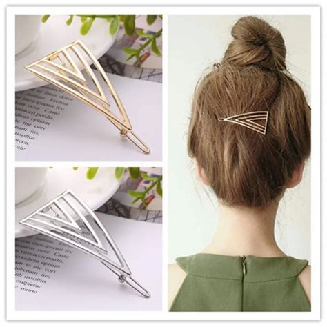 2019 Fashion New Hair Accessory Hair Clips Bow Hollow Triangle Hairpin