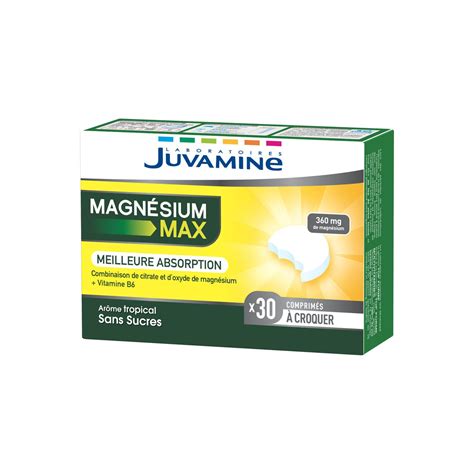 Complément alimentaire magnésium max vitamine B6 sans sucres JUVAMINE