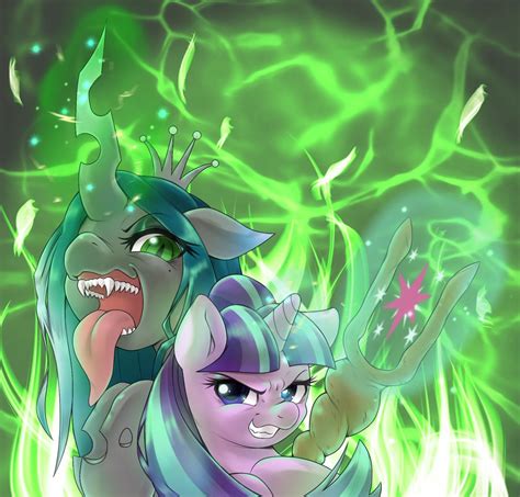 2511898 Safe Artist Kurogewapony Queen Chrysalis Starlight