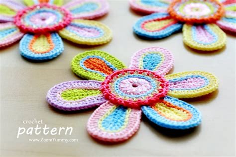 Crochet Pattern Colorful Crochet Flower Pattern No 059 Etsy