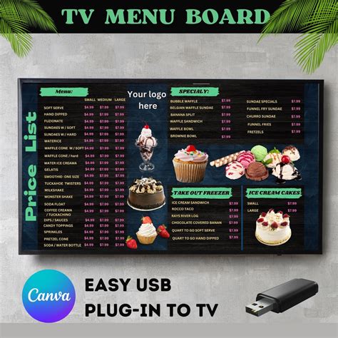 TV Menu Board, Modern Tv Menu Board, Digital Tv Menu, Take Out Freezer ...