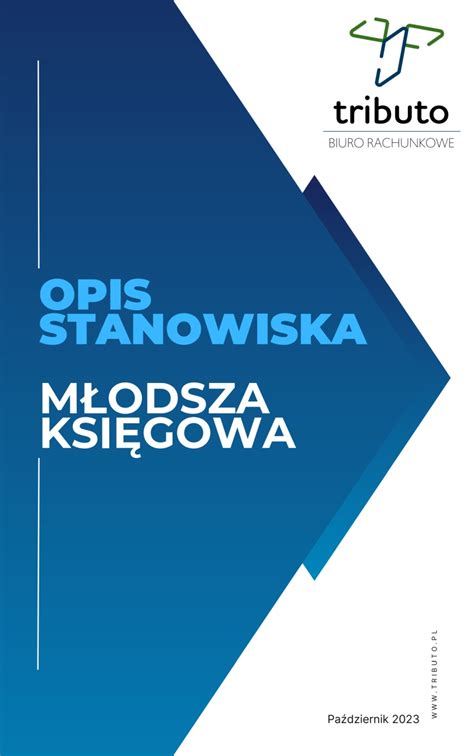 Opis Stanowiska Pracy M Odsza Ksi Gowa W Biurze Rachunkowym Tributo