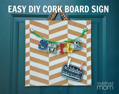 Easy Diy Chevron Cork Board Sign