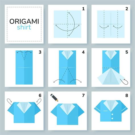 Shirt Origami Scheme Tutorial Moving Model Origami For Kids Step By