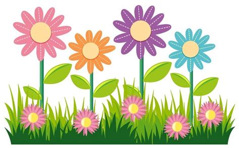 Download Seamless nature design with flowers and grass for free Frühling